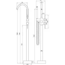 Floor-standing chromed faucet