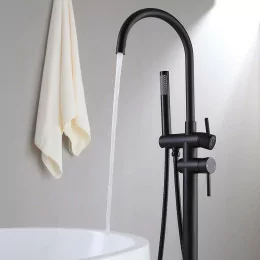 Floor-standing black faucet